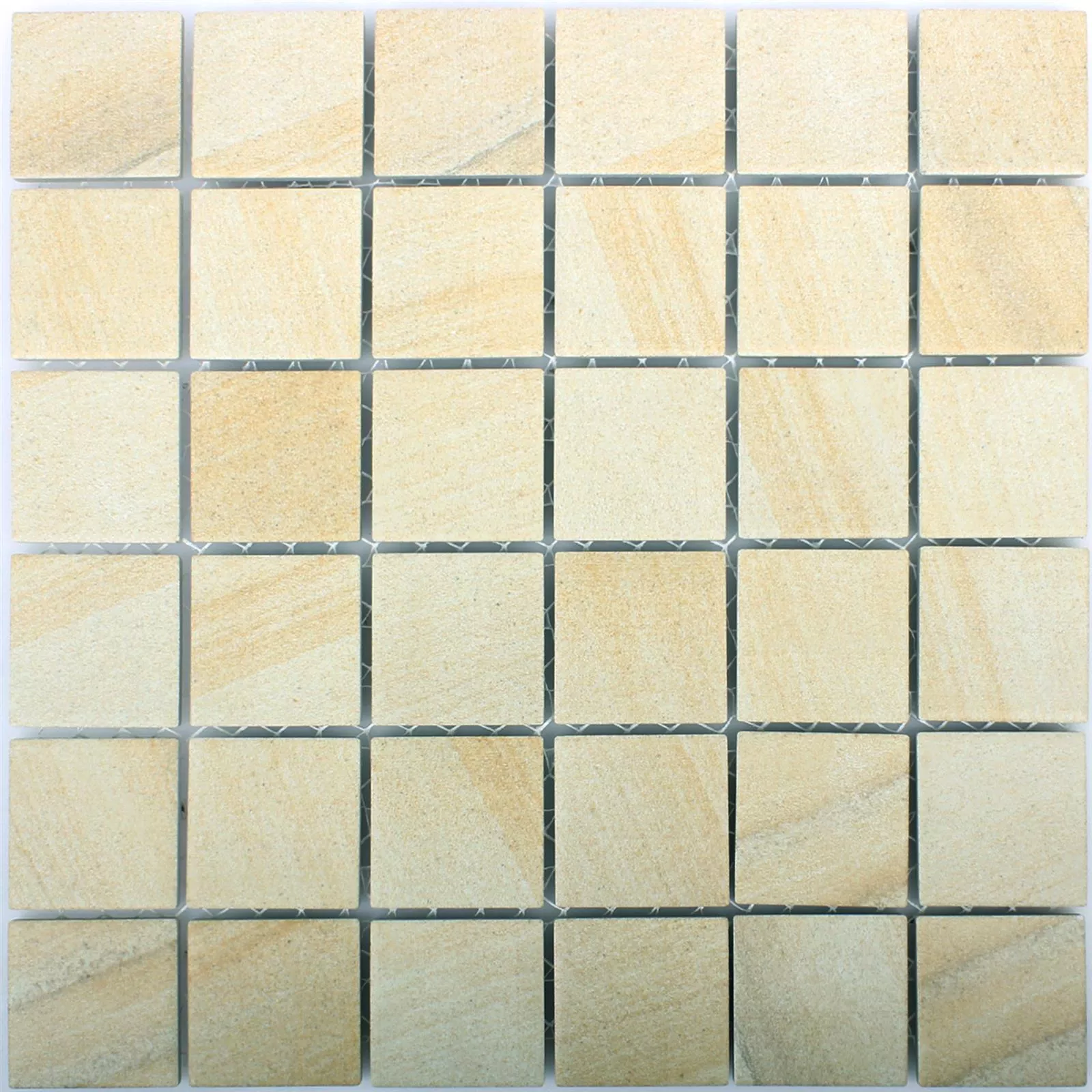 Prøve Mosaik Fliser Keramik Sahara Stenoptik Beige