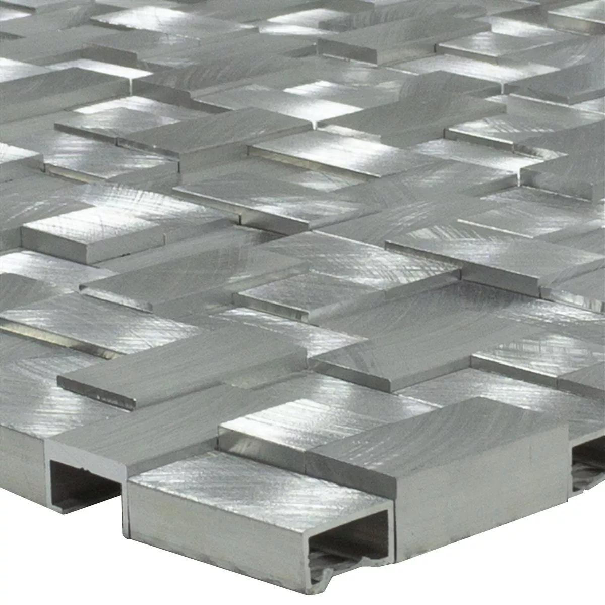 Aluminium Metal Mosaik Fliser Quantum Sølv