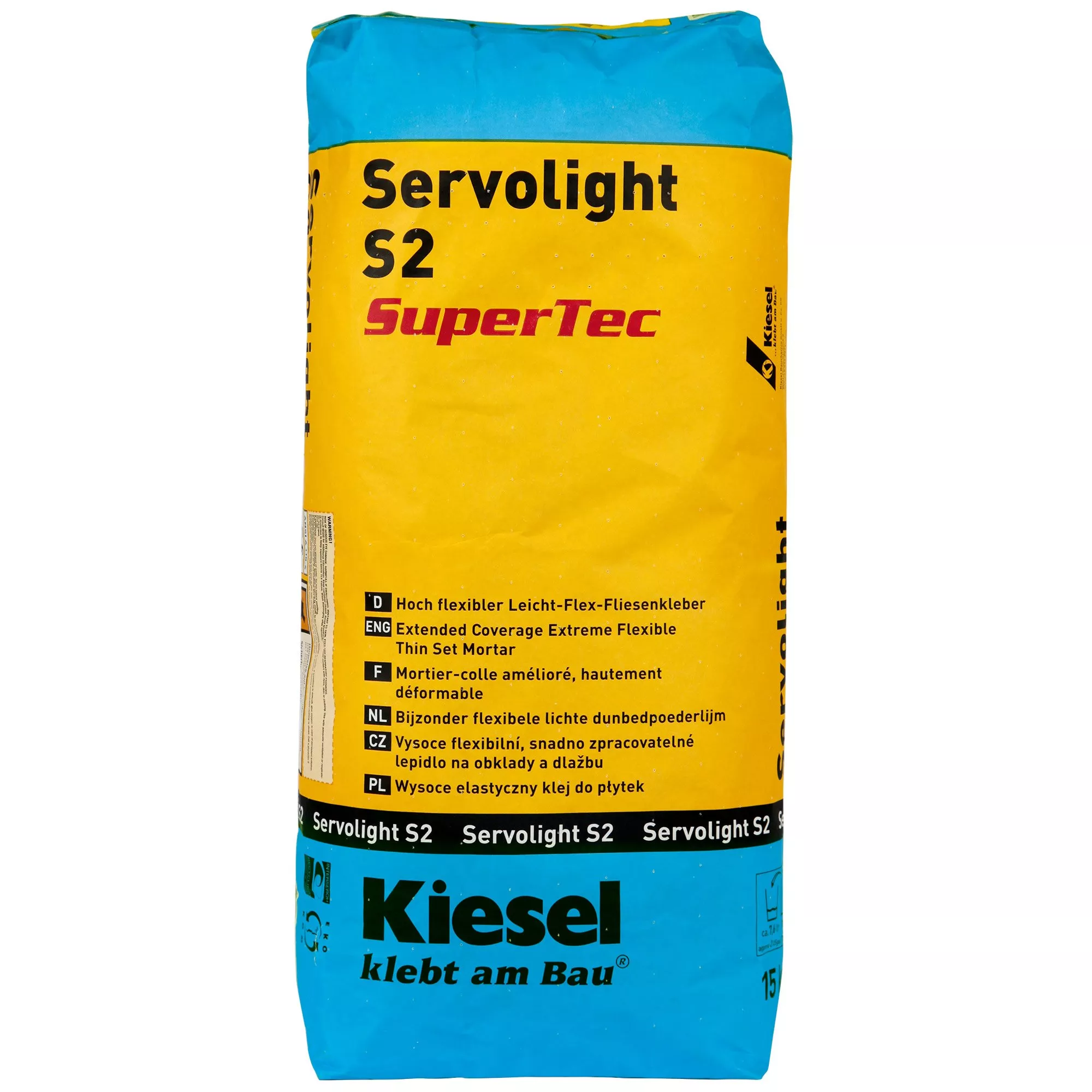 Kiesel Servolight S2 SuperTec - Yderst Fleksibel Klæbemiddel Til Lys-flex Fliser (15 Kg)
