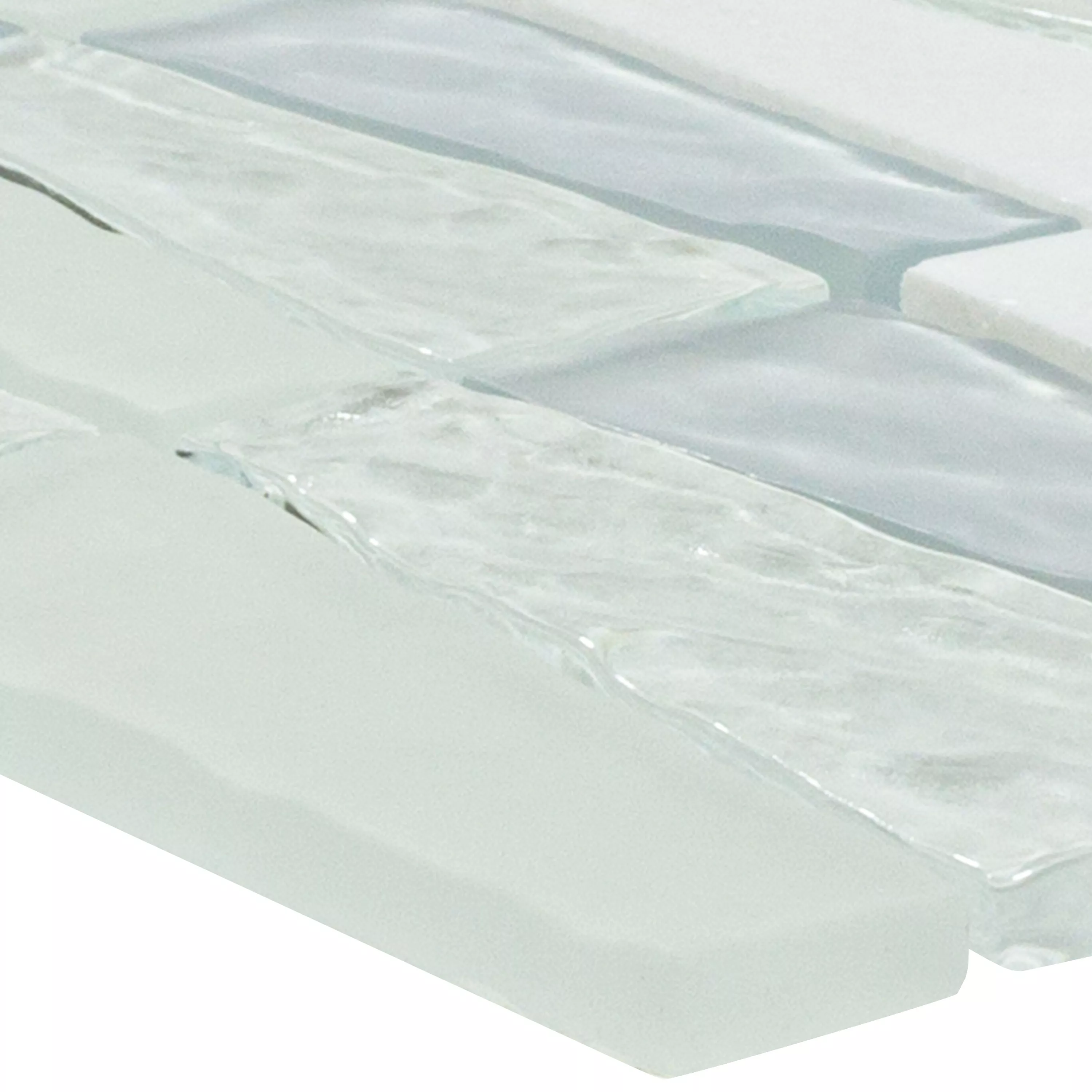 Glas Natursten Mosaik Fliser Marseille Hvid Mix  Glas Natursten Mosaik Fliser Marseille Hvid Mix