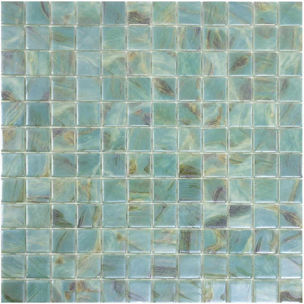 Glas Swimmingpool Mosaik Alassio Turkis 25