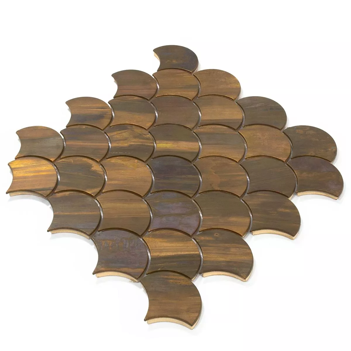 Metal Kobber Mosaik Fliser Copperfield Fächer