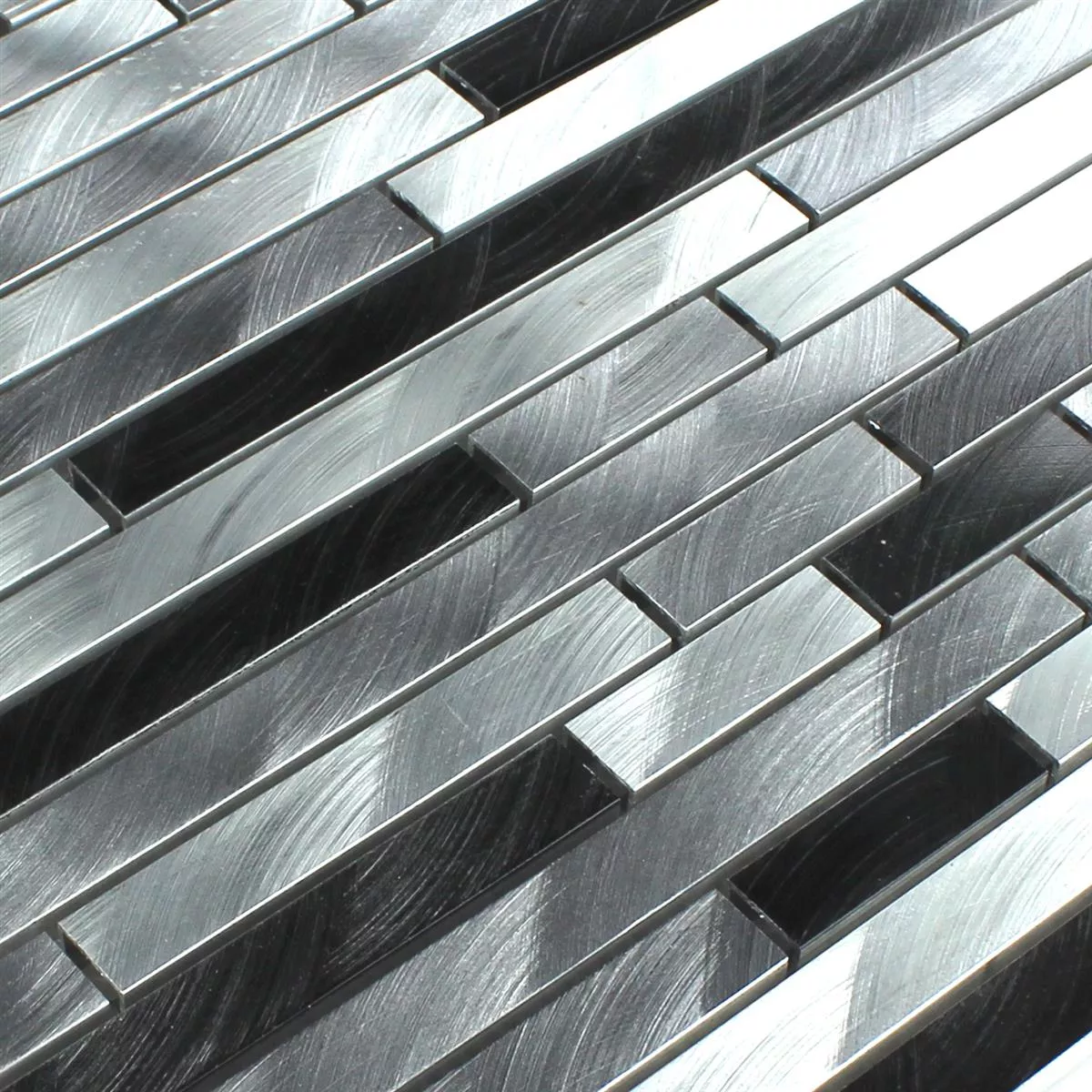 Mosaik Fliser Aluminium Metal Sahara Sølv Mix