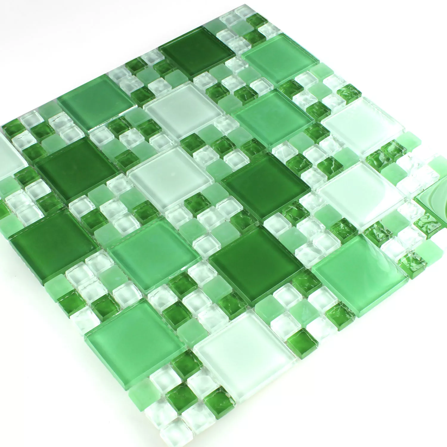 Mosaik Fliser Glas Krystal Grøn Mix