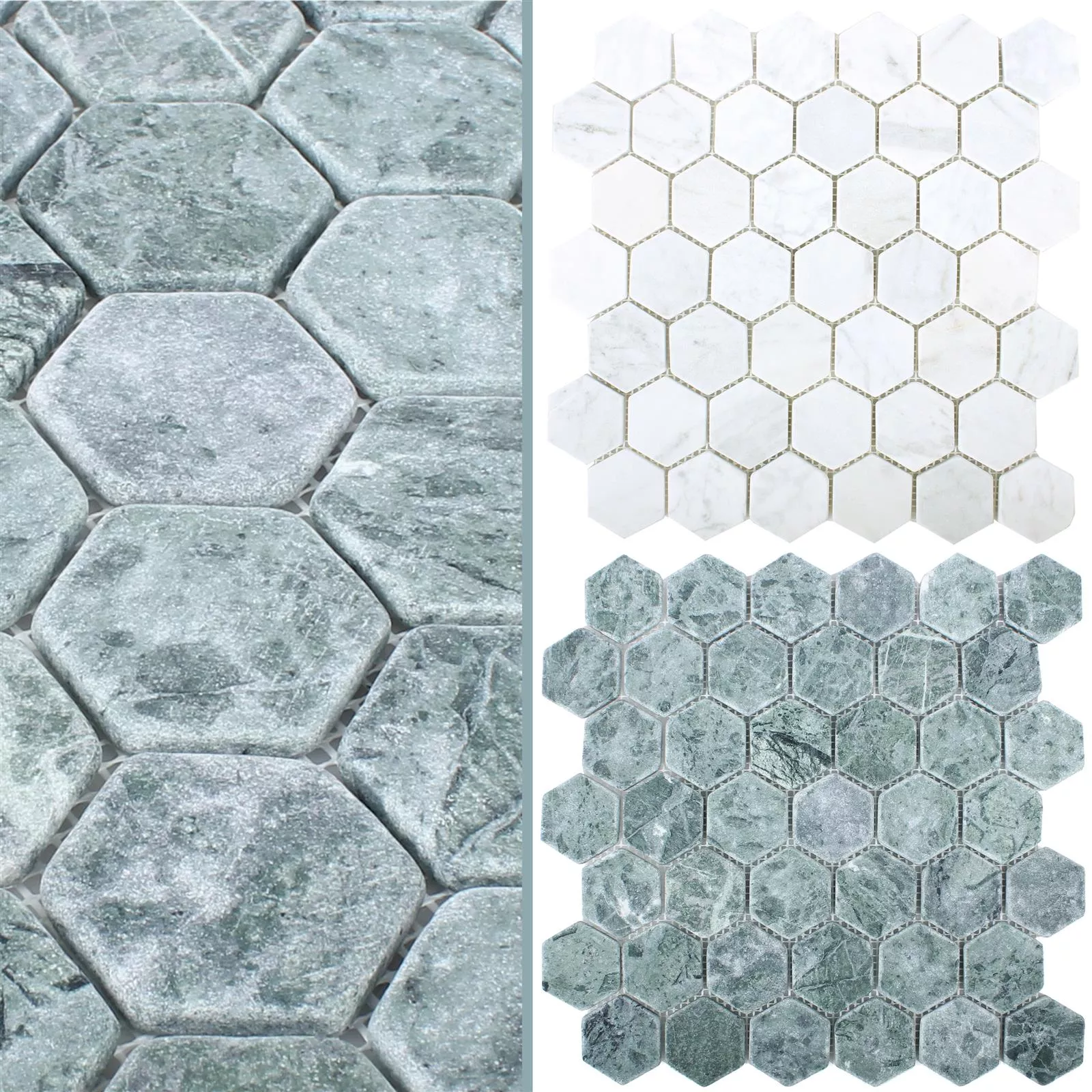 Prøve Mosaikfliser Marmor Wutach Hexagon