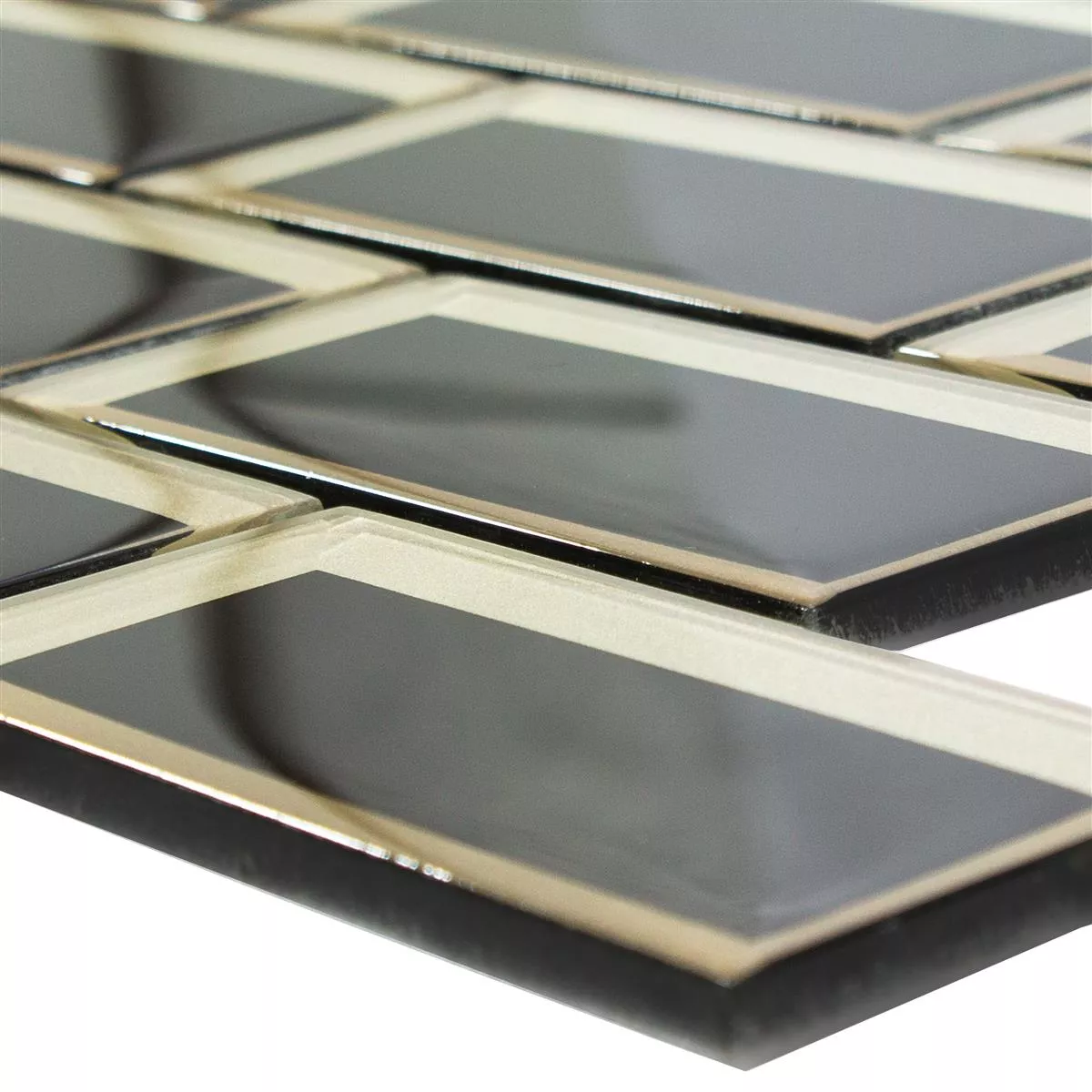 Glasmosaik Fliser San Marco Sort Guld Glasmosaik Fliser San Marco Sort Guld