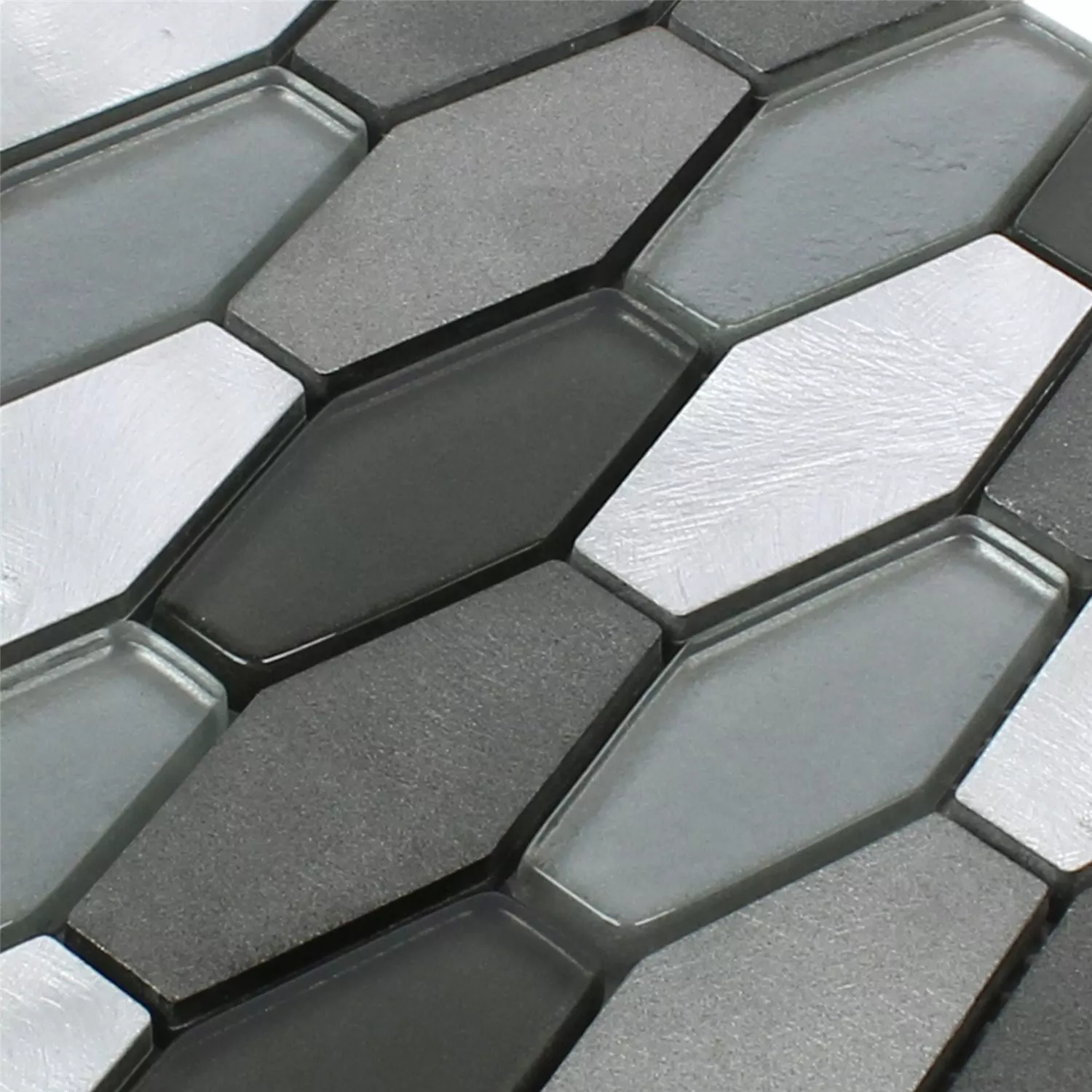 Mosaik Fliser Hexagon Lupo Sort Sølv