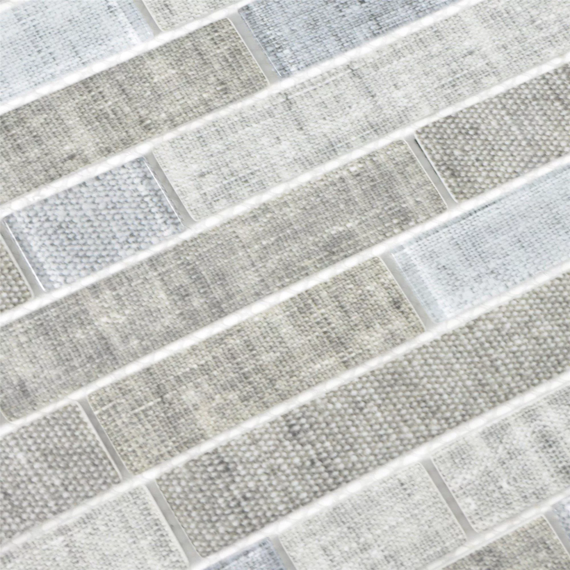 Glasmosaik Fliser Lyonel Tekstil Optik Brick Gra