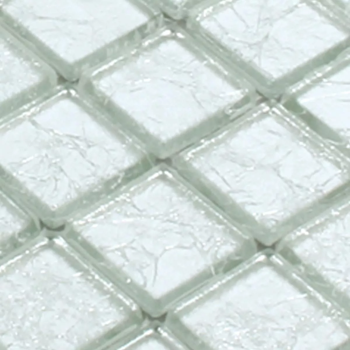 Prøve Mosaik Fliser Glas Lucca Sølv 